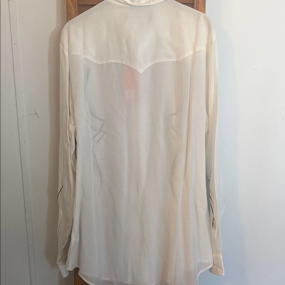 Double D Ranch Cream Western Shirt with Black Accents - Picture 2 of 3